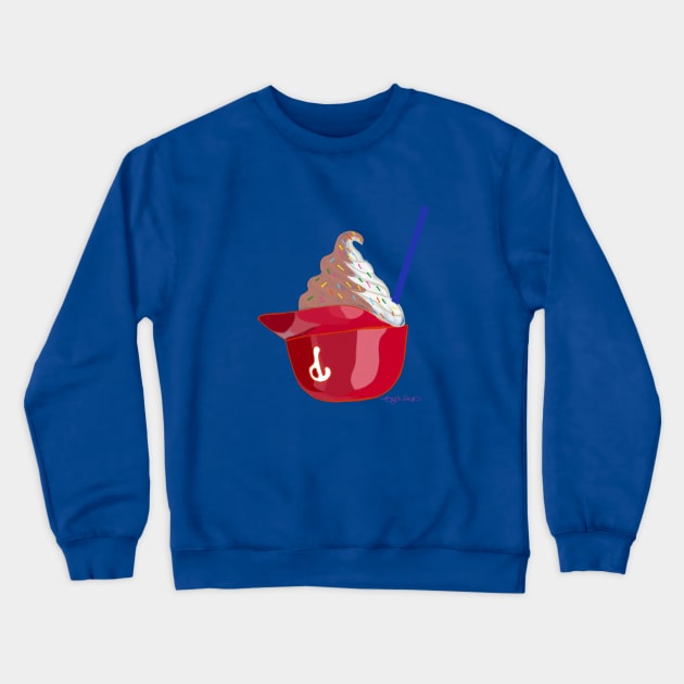 Ice Cream Helmet Crewneck Sweatshirt by MajorLeagueArt